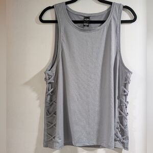 Victoria's Secret Light Gray Side-Lace Athletic Tank